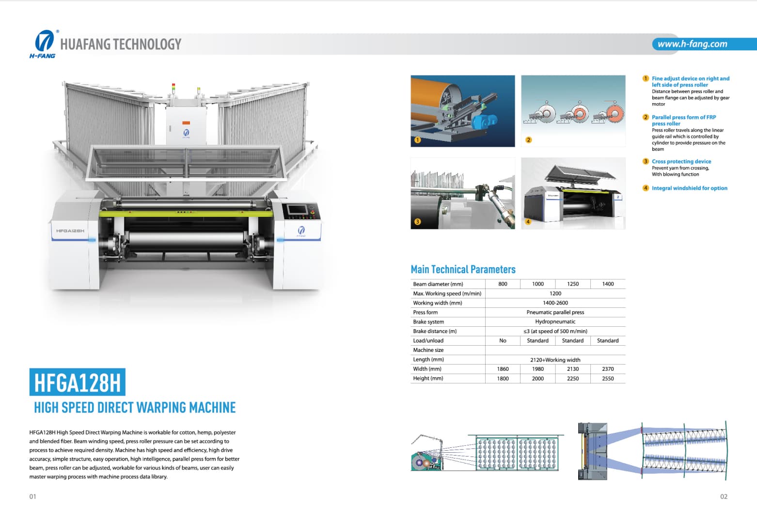 Direct warping machine